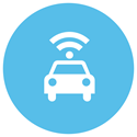 IoT Smart Car Blue Icon