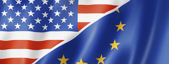 GDPR and Privacy Shield requirements - US and EU Flag
